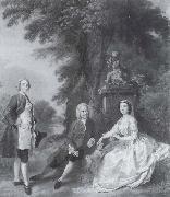 Thomas Gainsborough Jonathan Tyers with his daughter and son-in-law,Elizabeth and John Wood Spain oil painting reproduction